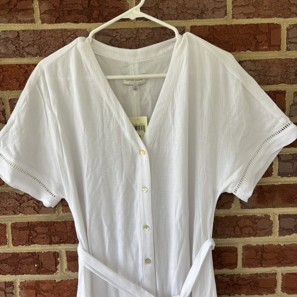 Lucky Brand Women's Lace Tiered Maxi Dress White XS Resort Original Price $99 - Picture 2 of 9